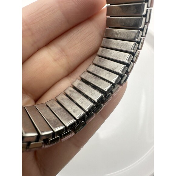 1970 1970’s Western Boho Rhodonite Stone VTG SILVER Tone Expansion Bracelet